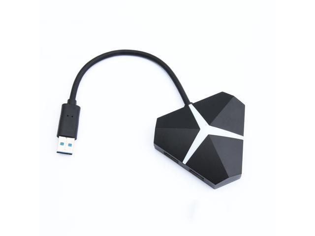GOFREE Hot-Swappable USB Hub Triangle Colorful RGB Light USB3.0 Splitter Adapter USB Data Docking Station for Computer Tablet Mobile Phones White