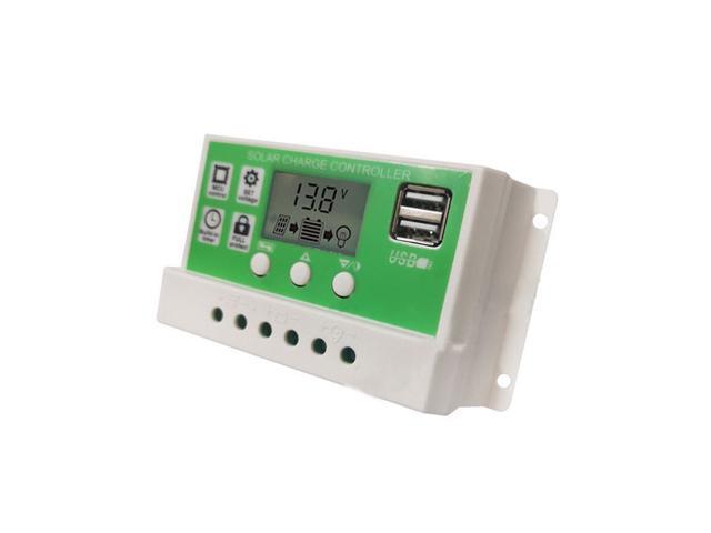 30A 12V 24V Solar Charge Controller Lithium Battery LCD Display USB Charged Solar Panel Charger