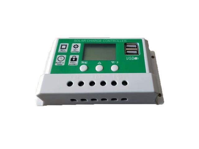 30A 12V 24V Solar Charge Controller Lithium Battery LCD Display USB Charged Solar Panel Charger