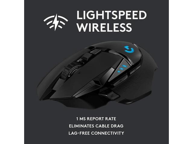 Logitech G502 LIGHTSPEED Wireless Gaming Mouse with HERO 16K Sensor, PowerPlay Compatible, Tunable Weights and Lightsync RGB - Black