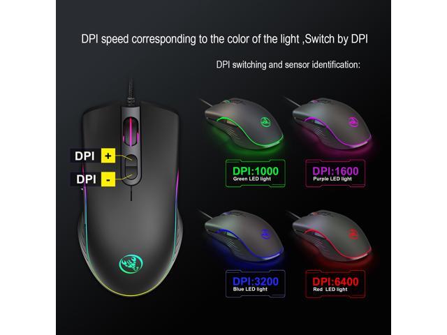 TROPRO RGB Gaming Mouse, 6400 dpi, Ergonomic Hand Grips, RGB Backlit Optical Wired Gaming Mouse 7 Programmable Buttons