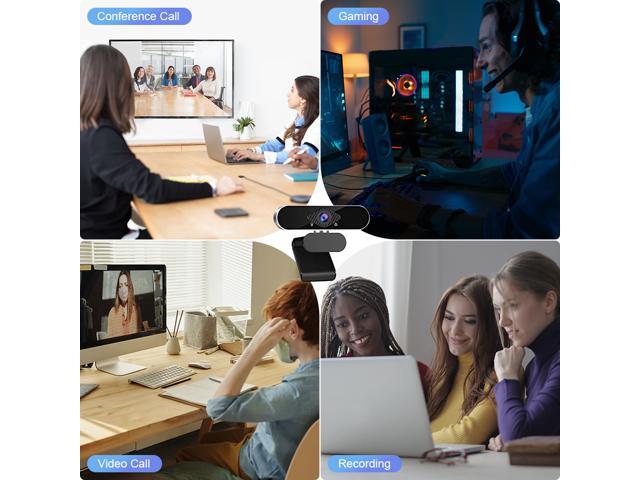 TROPRO Full HD 1080p Webcam, Webcam with Microphone Streaming Computer Web Cam for PC Laptop Desktop 360 Degree Rotation Computer Camera Highly...