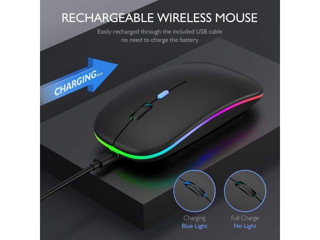 LED Bluetooth Wireless Mouse,Bluetooth Mouse for MacBook Pro,Bluetooth Mice for MacBook Air,Rechargeable Wireless Mouse for MacBook, Laptop,...