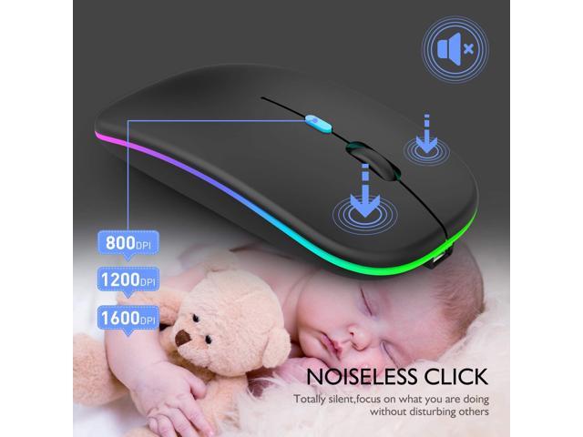 LED Bluetooth Wireless Mouse,Bluetooth Mouse for MacBook Pro,Bluetooth Mice for MacBook Air,Rechargeable Wireless Mouse for MacBook, Laptop,...