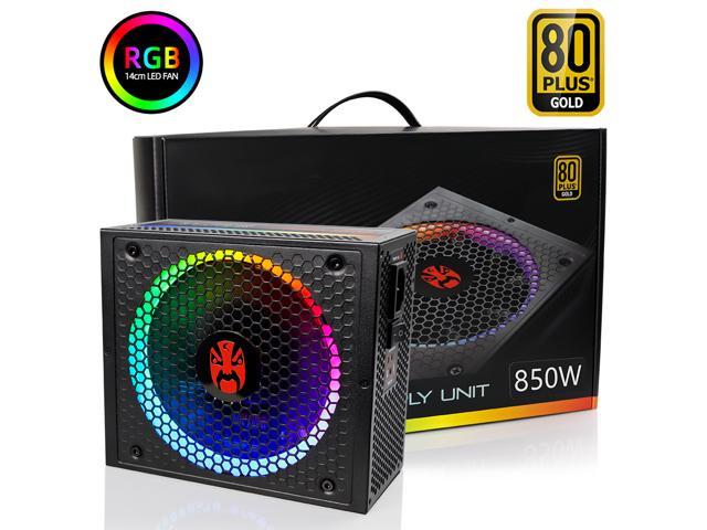 Power Supply 850W Fully Modular 80+ Gold Certified with Addressable RGB Light - Vairous Color Mode, RGB-850W