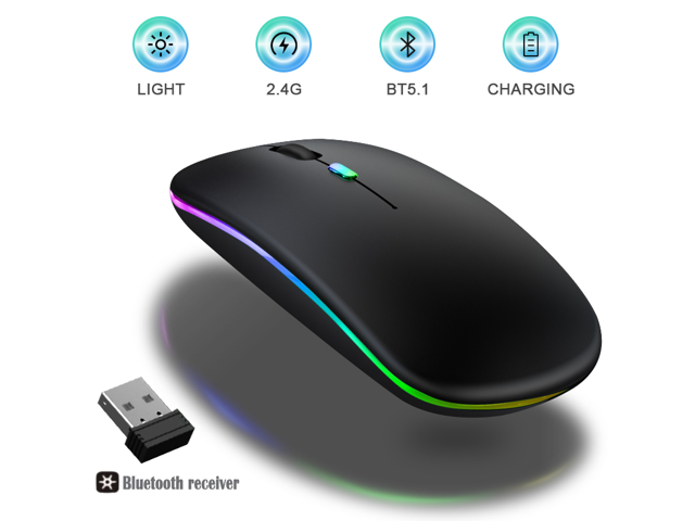 LED Bluetooth Wireless Mouse, Bluetooth Mouse for MacBook Pro, Bluetooth Mice for MacBook Air, Rechargeable Wireless Mouse for MacBook, Laptop.