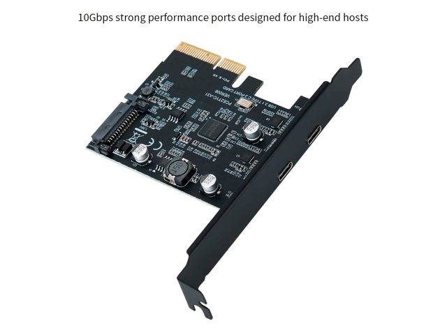TROPRO PCI-Express 4X to USB 3.1 Gen 2 (10 Gbps) 2-Port Type C Expansion Card Asmedia Chipset for Windows 7/8/10/Linux/MAC OS 10.14 - PCI Express.