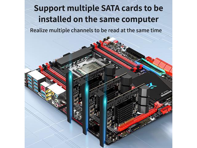 TROPRO PCIe SATA Card 10 Port with 6 SATA Cables and 2 SATA Power Splitter Cables, SATA Controller Expansion Card with Standard Profile Bracket,...