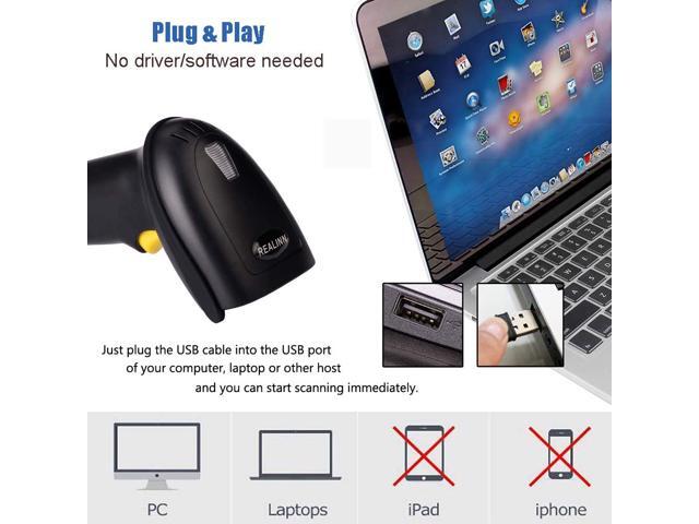 Bluetooth Barcode Scanner, Compatible with 2.4G Wireless & Bluetooth Function & Wired Connection, Connect PC, CCD Bar Code Reader Work with...