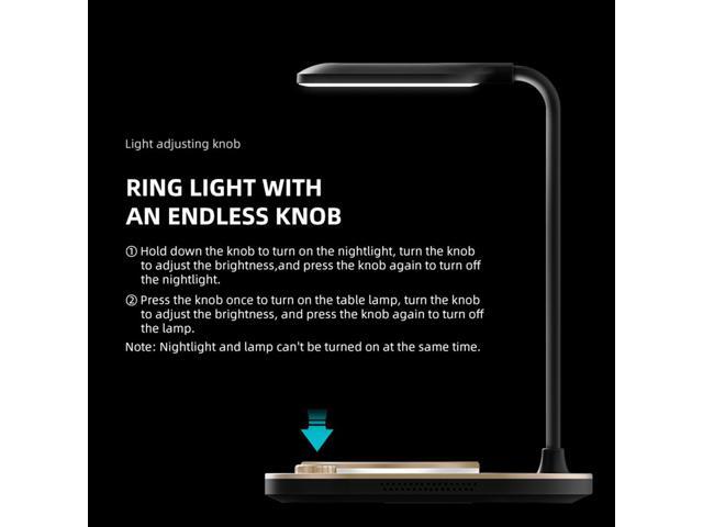 4 in 1 LED Desk Lamp with Wireless Charging Station for Multiple Devices Qi Wireless Certified Compatible with iPhone 13/12, 13/12 Pro, 13/12 Pro...