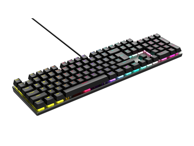 Mechanical Keyboard, TROPRO TGK05 Gaming Keyboard LED Backlit Wired Keyboard with Blue Switches for Windows PC Office and Working (Black, 104 Keys)