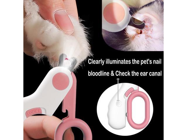 Small Animals Nail Clippers with LED Lights to Avoid Excessive Cutting and Razor Sharp Blades - Professional Claw Trimmer (Blue)