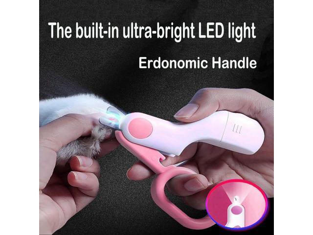 Small Animals Nail Clippers with LED Lights to Avoid Excessive Cutting and Razor Sharp Blades - Professional Claw Trimmer (Blue)