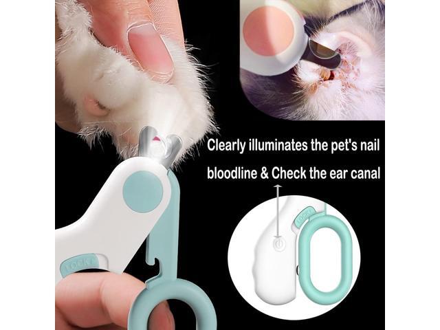 Small Animals Nail Clippers with LED Lights to Avoid Excessive Cutting and Razor Sharp Blades - Professional Claw Trimmer (Blue)