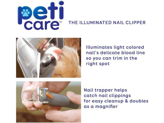 LED Light Pet Nail Clipper- Great for Trimming Cats & Dogs Nails & Claws, 5X Magnification That Doubles as a Nail Trapper, Quick-Clip, Steal Blades...