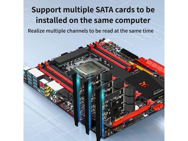 TROPRO PCIe SATA Card 10 Port with 6 SATA Cables and 2 SATA Power Splitter Cables, SATA Controller Expansion Card with Standard Profile Bracket,...