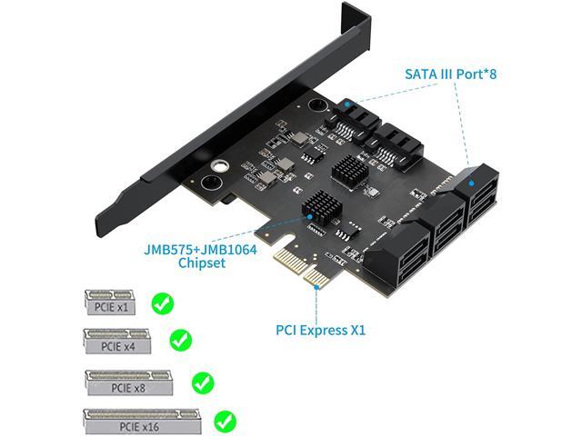 TROPRO PCIe SATA Card 10 Port with 6 SATA Cables and 2 SATA Power Splitter Cables, SATA Controller Expansion Card with Standard Profile Bracket,...