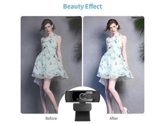 TROPRO Tw6 Webcam with Microphone, 1080P Full HD Computer Camera for PC with Cover, Expandable Tripod, USB Web Camera with Cover for Video Calls,...
