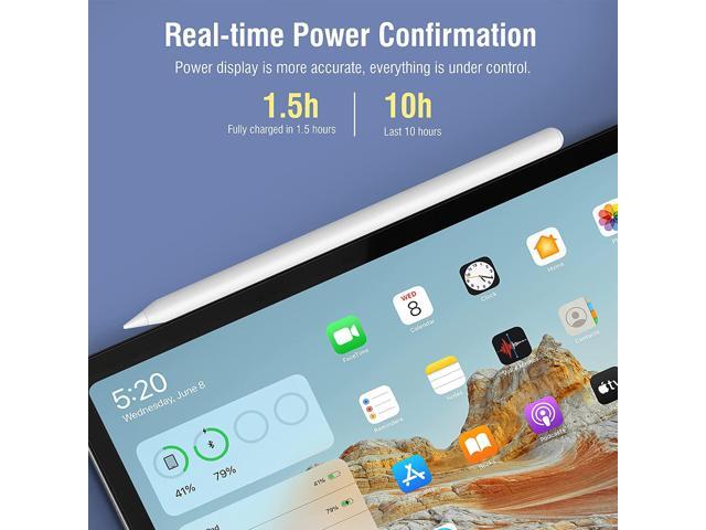 TROPRO Wireless Charging Stylus Pen for iPad, Active Pencil with Magnetic Adsorption, Compatible with Apple iPad Pro 12.9/11 in, iPad Air 5th/4th...
