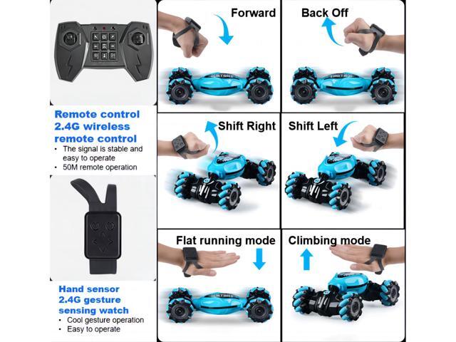New Gesture Sensing RC Stunt Car with Light & Music, Remote Control Gesture Sensor Car, Off Road Vehicle, 2.4GHz RC Stunt Car Double Sided 360°...