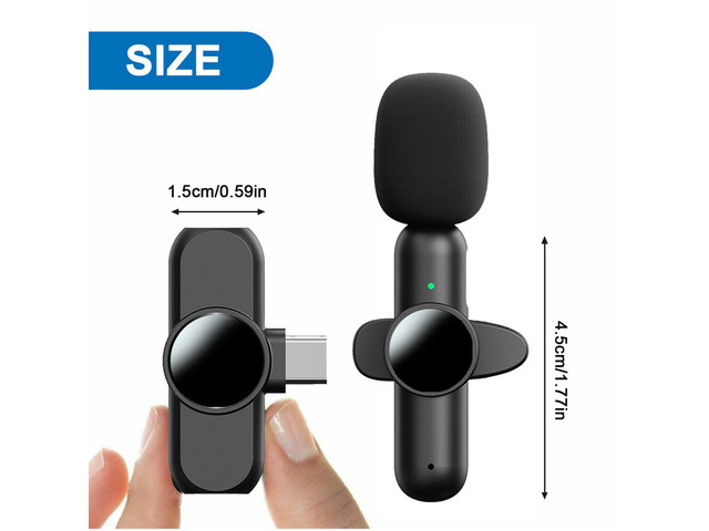 Mini Wireless Lavalier Microphone Audio Video Recording 1 Mic For Android