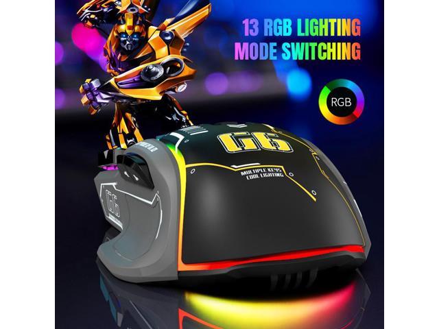 RGB Gaming Mouse Backlit Wired Ergonomic 10 Button Programmable Mouse,UP to 12800 DPI, RGB,10 Programmable Buttons