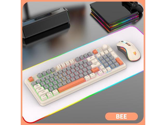 TROPRO K82 Rainbow Gaming Keyboard and Colorful Mouse Combo, USB Wired LED Backlight Gaming Mouse and Keyboard for Laptop PC Computer Gaming and Work
