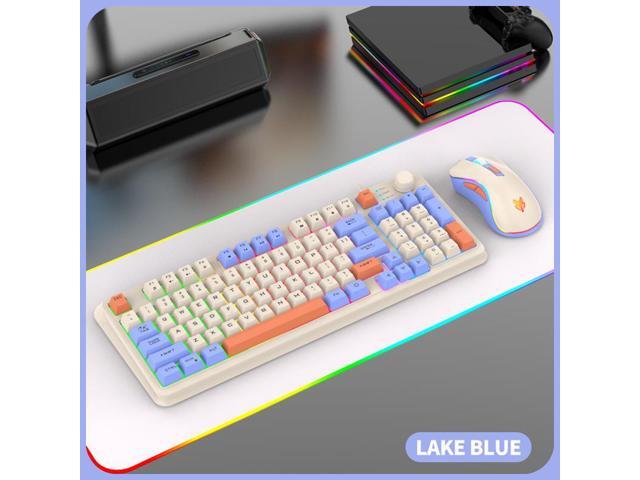 TROPRO K82 Rainbow Gaming Keyboard and Colorful Mouse Combo, USB Wired LED Backlight Gaming Mouse and Keyboard for Laptop PC Computer Gaming and Work