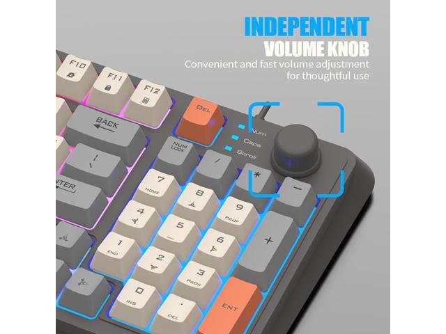 TROPRO K82 Rainbow Gaming Keyboard and Colorful Mouse Combo, USB Wired LED Backlight Gaming Mouse and Keyboard for Laptop PC Computer Gaming and Work