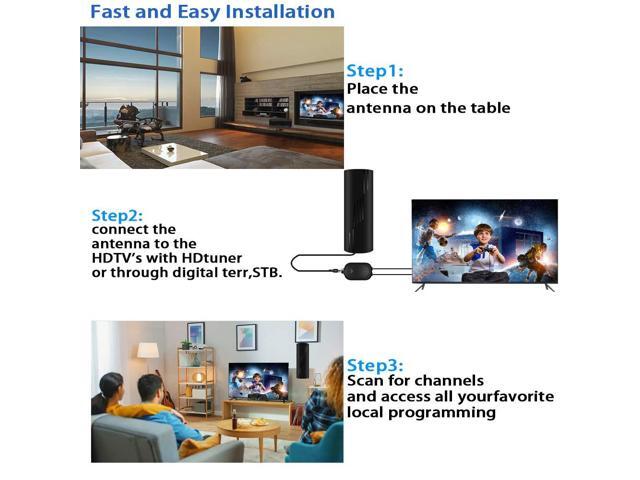 680+ Miles Range TV Antenna, Digital TV Antenna for Smart TV and Old TVs, Amplified HD Antenna for TV Indoor Outdoor with Amplifier and Signal...