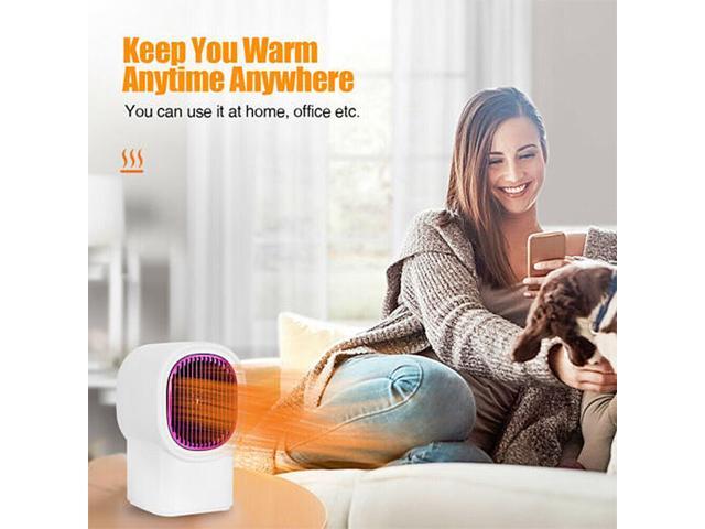 Mini Heater, Heaters for Home Low Energy, Fast Heating Ceramic Electric Heater, 500W Space Winter Small Heaters for Indoor, Office, Garage, Desktop