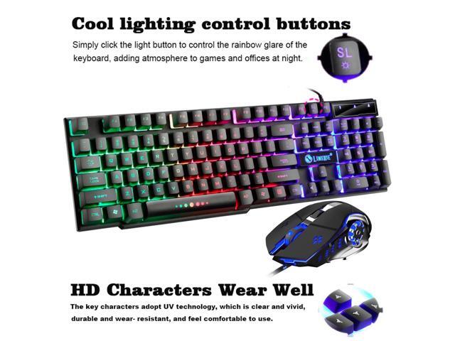 TROPRO GTX300 RGB Gaming Keyboard and Colorful Mouse Combo, USB Wired LED Backlight Gaming Mouse and Keyboard for Laptop PC Computer Gaming and...