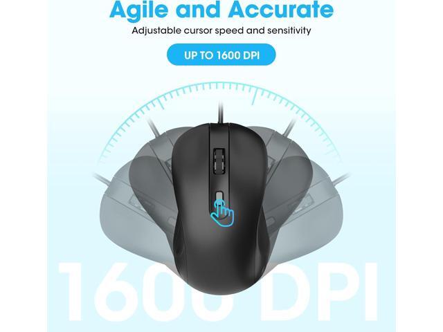 TROPRO Wired Keyboard and Mouse Combos, Full Size Computer Keyboard with Numeric Keypad, USB-A Plug-and-Play, Windows MacOS Linux Compatible