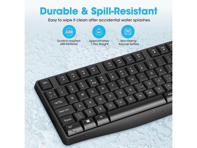 TROPRO Wired Keyboard and Mouse Combos, Full Size Computer Keyboard with Numeric Keypad, USB-A Plug-and-Play, Windows MacOS Linux Compatible
