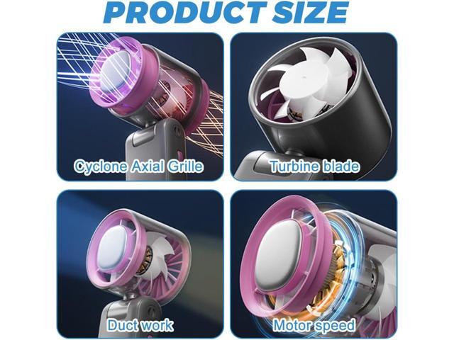 Portable Handheld Turbo Fan, Adjustable Turbo Mini Fan, 3 Speeds 4000mAh USB Rechargeable Handheld Turbo Cooling Fans for Travel, Office, Camping,...