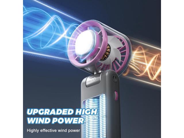 Portable Handheld Turbo Fan, Adjustable Turbo Mini Fan, 3 Speeds 4000mAh USB Rechargeable Handheld Turbo Cooling Fans for Travel, Office, Camping,...