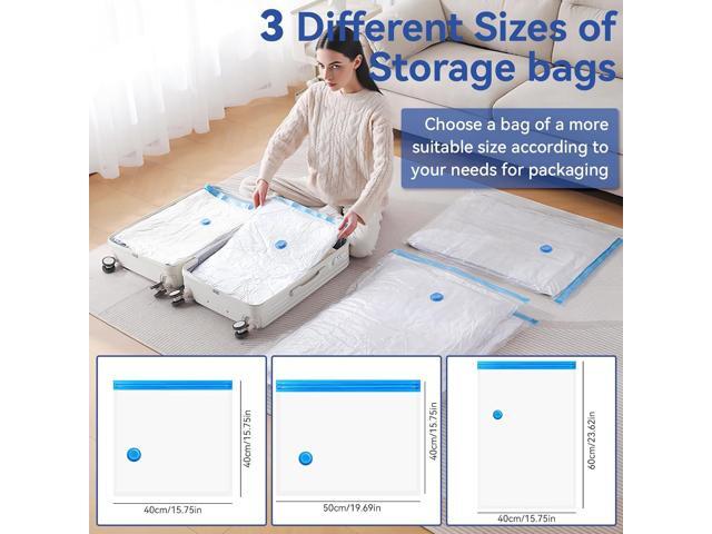 Vacuum Seal Bags for Clothing, Vacuum Storage Bags with Rechargeable Air Pump, Vacuum Seal Bags for Clothing Travel, Space Saver Vacuum Storage...