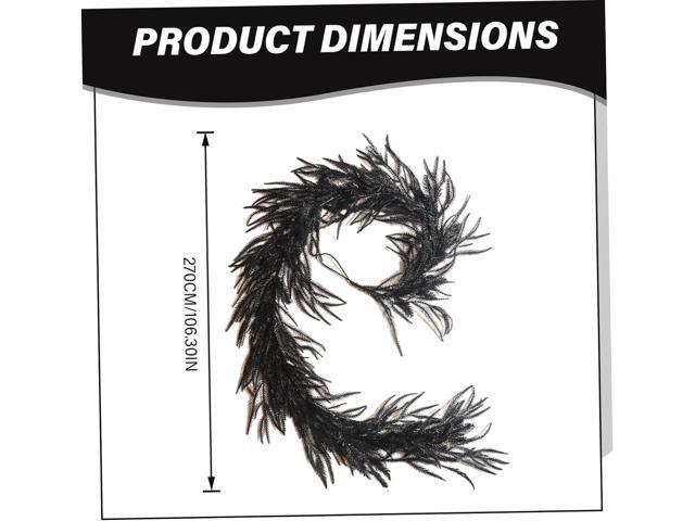 Christmas Halloween Garland, Pine Garland 9ft Artificial Black Garland Realistic PE Decorative for Halloween Christmas Front Door Wall Mantel...