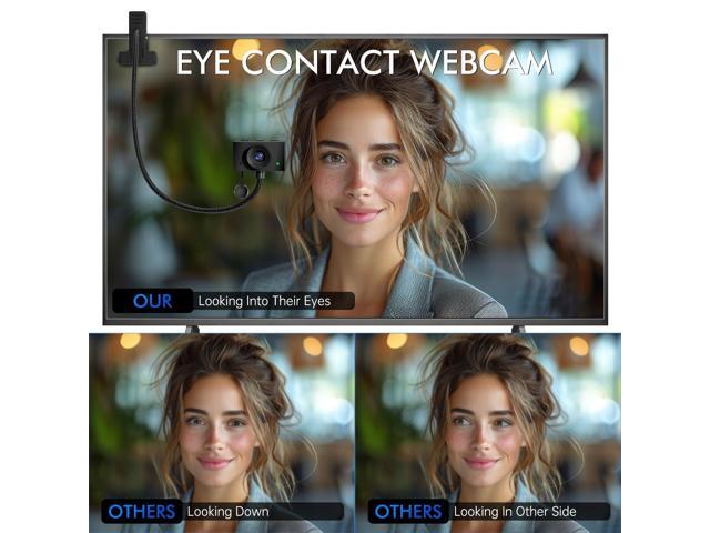 Eye Contact Web Camera for Desktop Computer 1080P USB Camera with Microphone & Stand, Center Cam for Laptop or Desktop, Manual Focus, Plug & Play...
