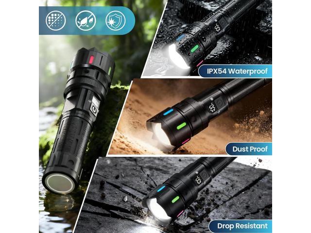 Rechargeable Flashlight, 2000 High Lumens, 5 Modes Super Bright LED Flashlight, USB-C Charging,1000m Long Distance, IPX54 Waterproof for Camping...