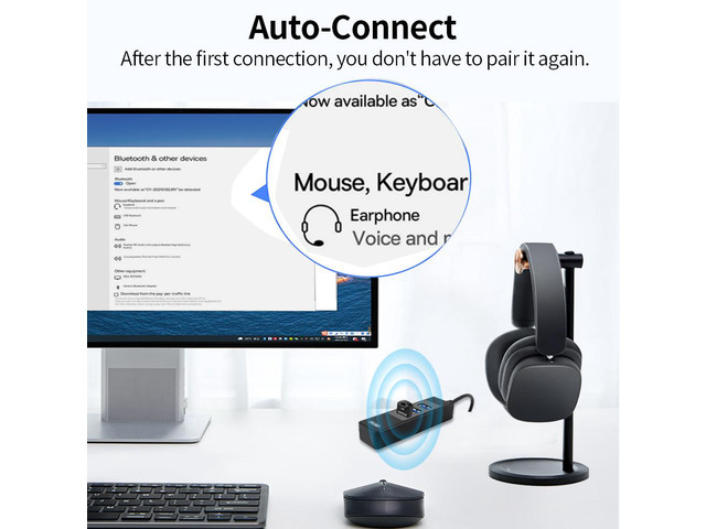 USB Bluetooth 6.0 Adapter for PC Win11/10/8.1/8/7/XP/Vista, Bluetooth Dongle Receiver/Transmitter Support Multiple Device Connections: Headset,...