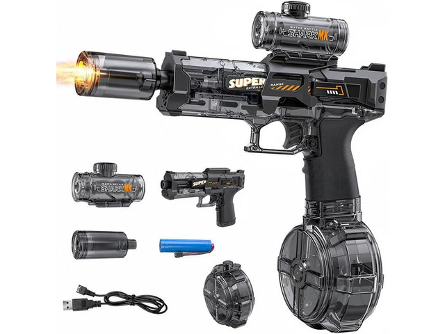 Electric Water Pistol for Adults and Children, LED Electric Water Gun, Large Cap