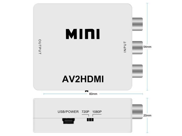 RCA to HDMI,AV to HDMI converter,1080P mini RCA composite CVBS video to audio converter adapter,support PAL/NTSC,for TV/PC/PS3/STB/Xbox...