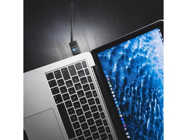 WiFi Adapter 600mbpsTechkey Wireless USB Adapter Dual Band 2.4GHz/5GHz LAN Card 802.11ac Network Card for Desktop Laptop PC Support Windows 10 /...