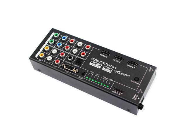 Digital Multi-Functional HDMI Converter Adapter 2*YPBPR + 2*AV + 3*HDMI + 1*VGA + in 1*HDMI 1*SPDIF 1*COXIAL 1*AUDIO out