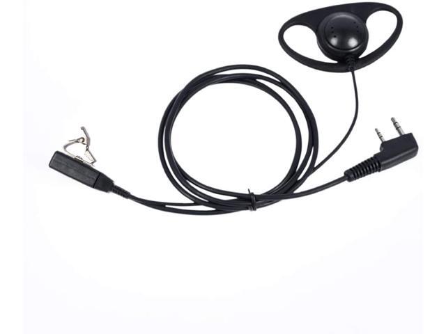 D Shape Earpiece Headset with Mic PTT Compatible with Baofeng UV-5R BF-888S BF-F8HP BF-F9 UV-82 UV-82HP UV-82C Kenwood TK-2107 TK-3107 Walkie...