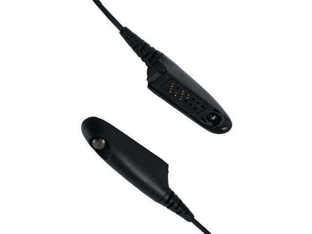 Single Wire Covert Acoustic Tube Earpiece Headset Micphone Mic PTT with One Pair Medium Earmolds for Multi-PIN Motorola 2 Way Radio Walkies Talke...