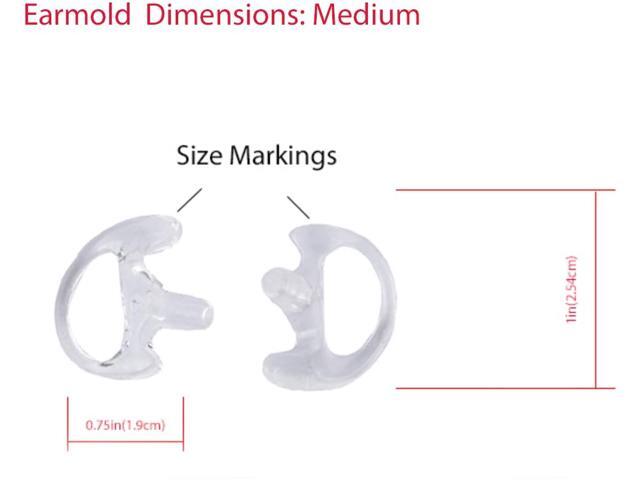 2 Wire Covert Acoustic Tube Police Earpiece Headset PTT MIC with One Pair Medium Earmolds for Kenwood Baofeng HYT Puxing Wouxun 2 Way Radio Walkie...
