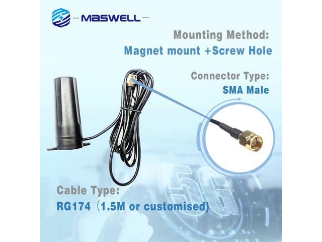 Maswell Cellular Antenna 5G 4G WiFi6 Magnet and Screw Mount