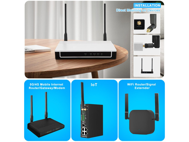 Maswell 5G Monopole Cellluar Antenna 600~6000MHz Lora 4G LTE Antenna Helium Antenna for 5G 4G LTE 3G WiFi 6 Helium and LORA TS9